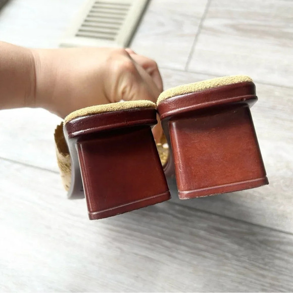 San Miguel Woven Slipper Sandals Wooden Heel - Picture 11 of 14